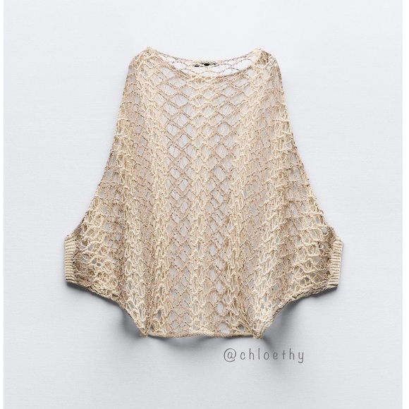 Zara MESH KNIT TOP - Picture 5 of 7